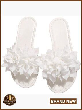 Women's 3D Floral Flat Sandals Slide Slippers Summer Beach Dressy Comfortable